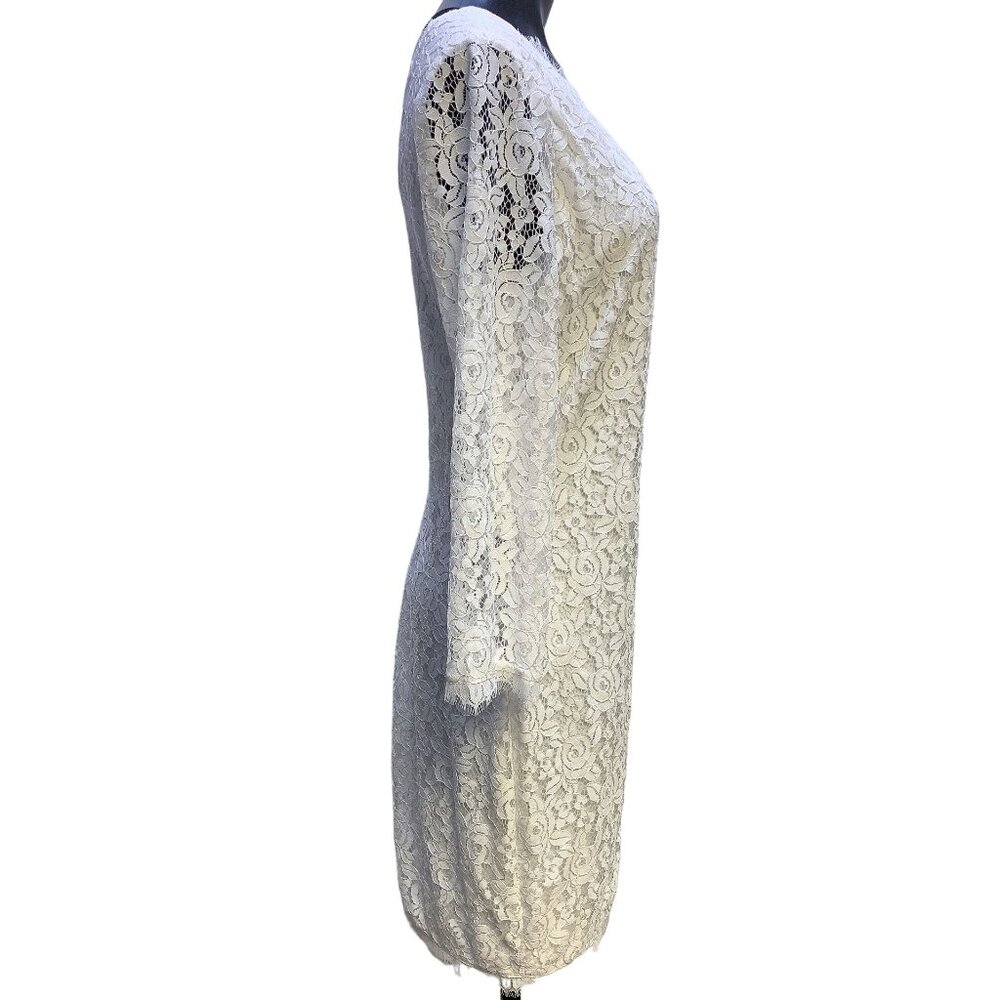 NWT Diane Von Furstenberg White Lace Dress 14 - Picture 2 of 10